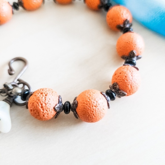 Handmade Polymer Clay Sponge Lava Bead Bracelet - Picture 3 of 5